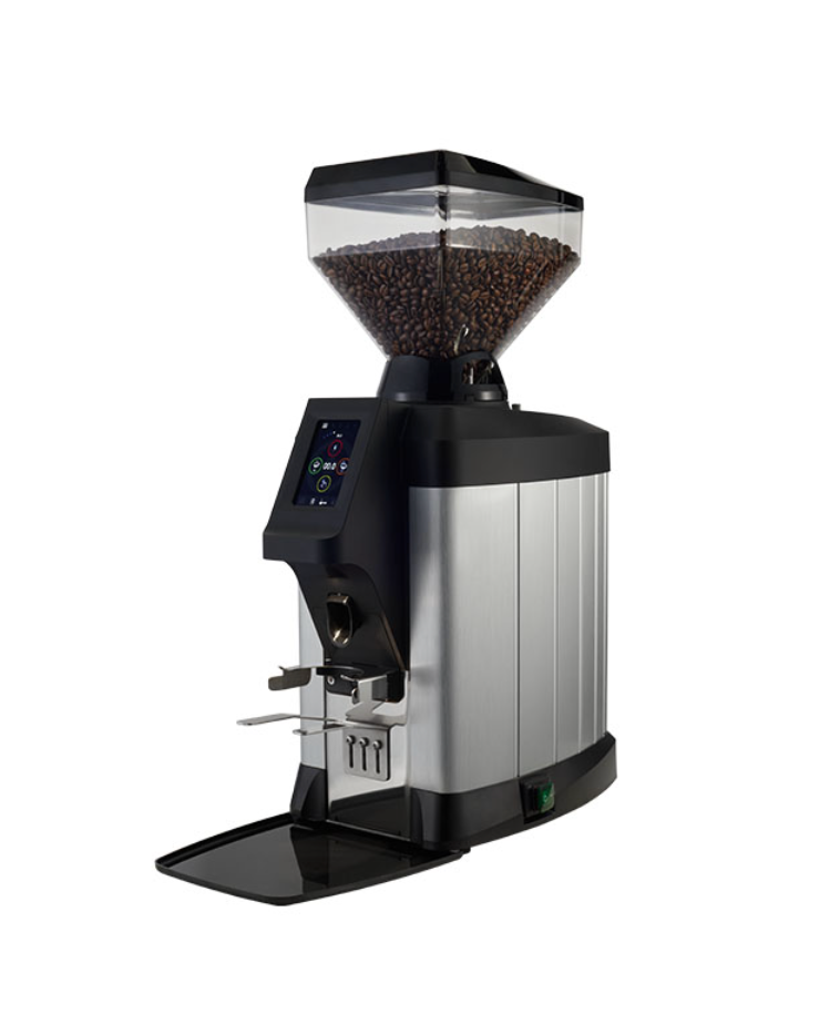 La Cimbali G-50 coffee grinder with touchscreen controls and stainless steel finish for professional espresso preparation - La Cimbali G-50 Grinder – Precision Coffee Grinding with Touchscreen - Maximize grind precision with the La Cimbali G-50 – featuring touchscreen control, stainless steel housing, and high-capacity bean hopper.