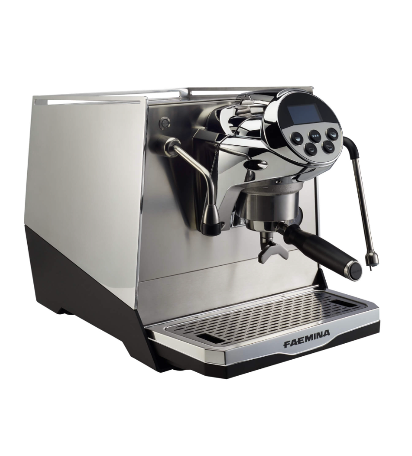 Faemina Espresso Machine in Silver – Premium Stainless Steel Espresso Maker -Faemina Espresso Machine – Silver | My Artisan Kitchen - Craft barista-level espresso at home with the Faemina in silver. A stainless steel finish that blends beauty with durability.
