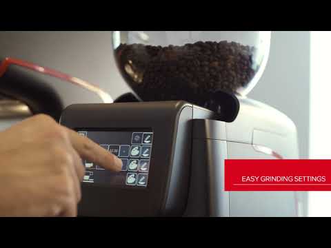 Video demonstration of the La Cimbali Elective coffee grinder showcasing precise dosing, touchscreen controls, and seamless integration with professional espresso machines - two versions Auto Tamper and Manual Tamper