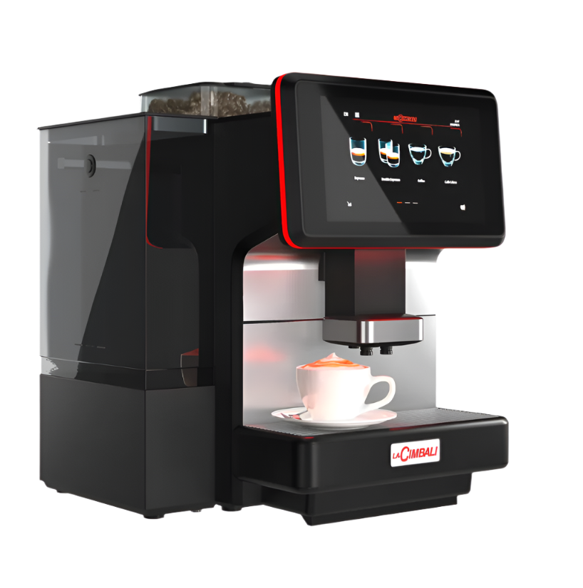 Side view of La Cimbali S-Lite Automatic Espresso Machine 8L model – ideal for high-volume coffee needs in offices - La Cimbali S-Lite 8L Espresso Machine – High-Capacity Automatic Coffee Maker - Upgrade your office coffee setup with the La Cimbali S-Lite 8L – a high-capacity, stylish espresso machine for consistent, quality brewing.